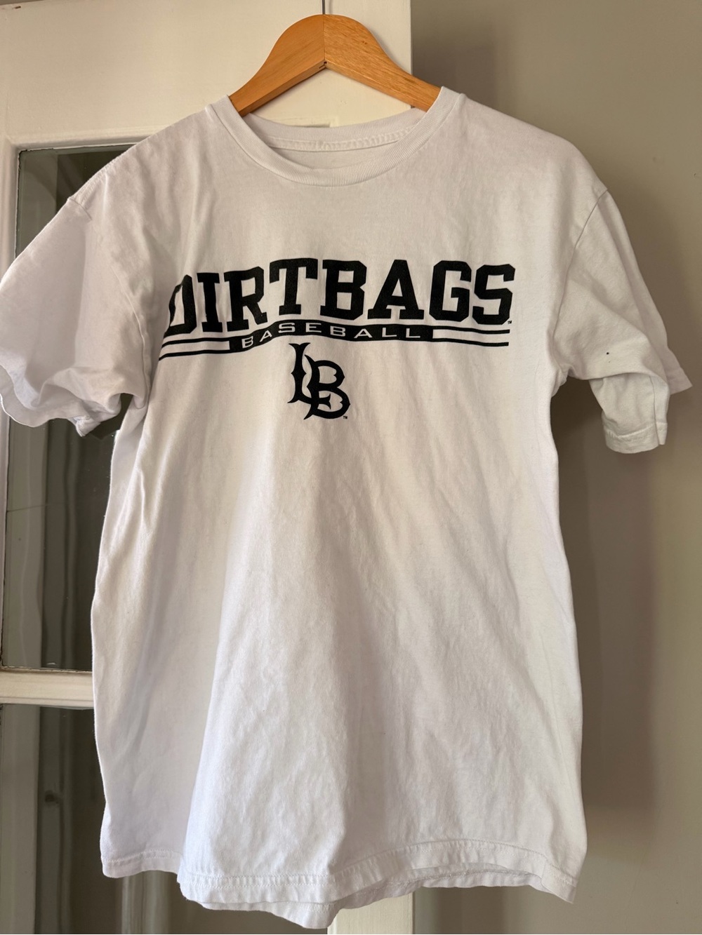 Long Beach Dirtbags Baseball | White Crewneck Graphic Tee